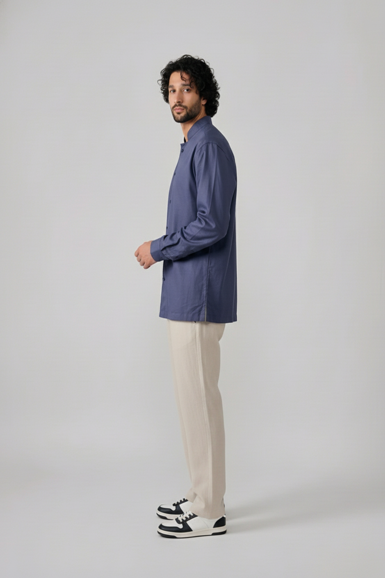 Grey Mandarin Shirt