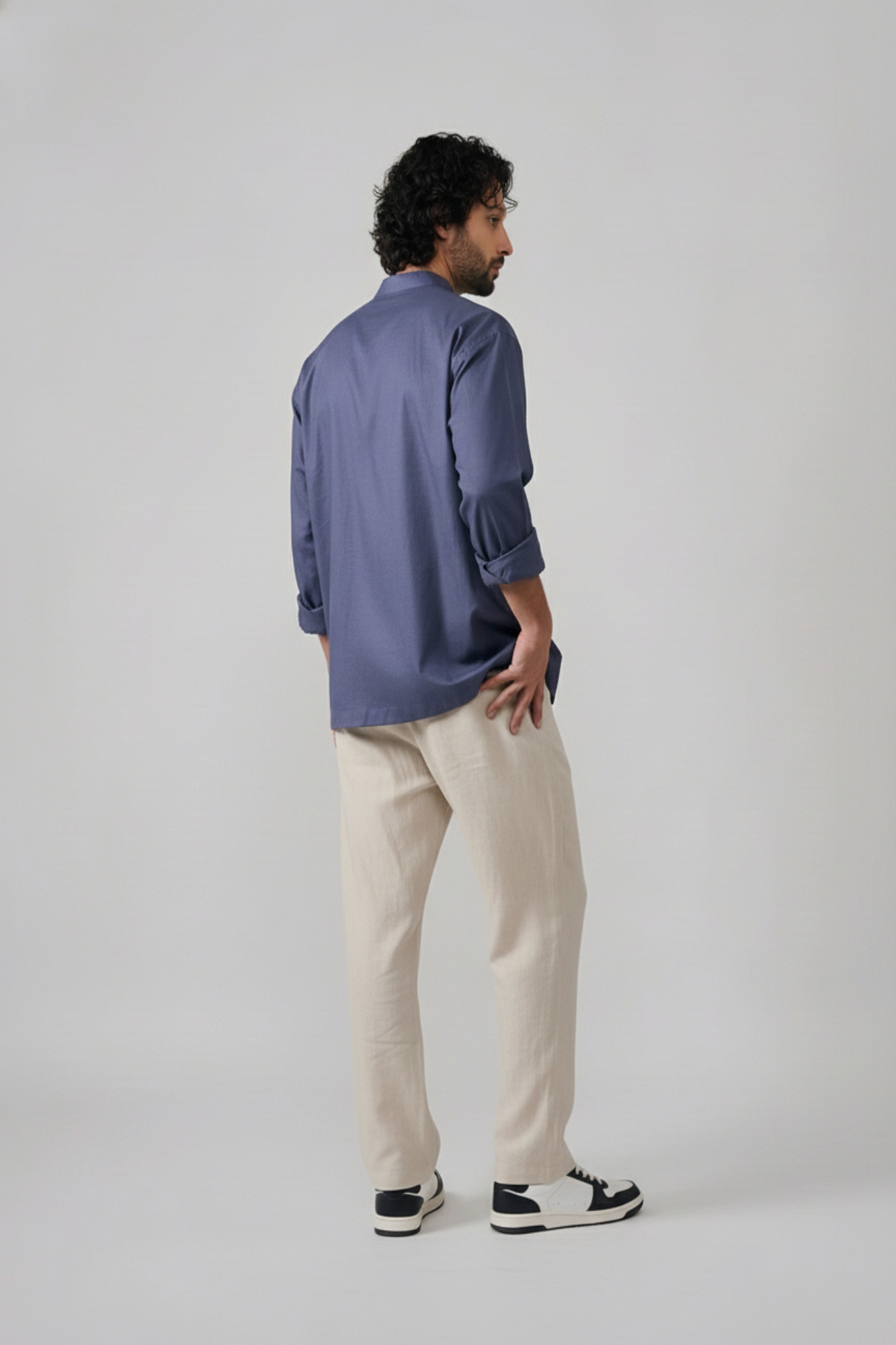 Grey Mandarin Shirt