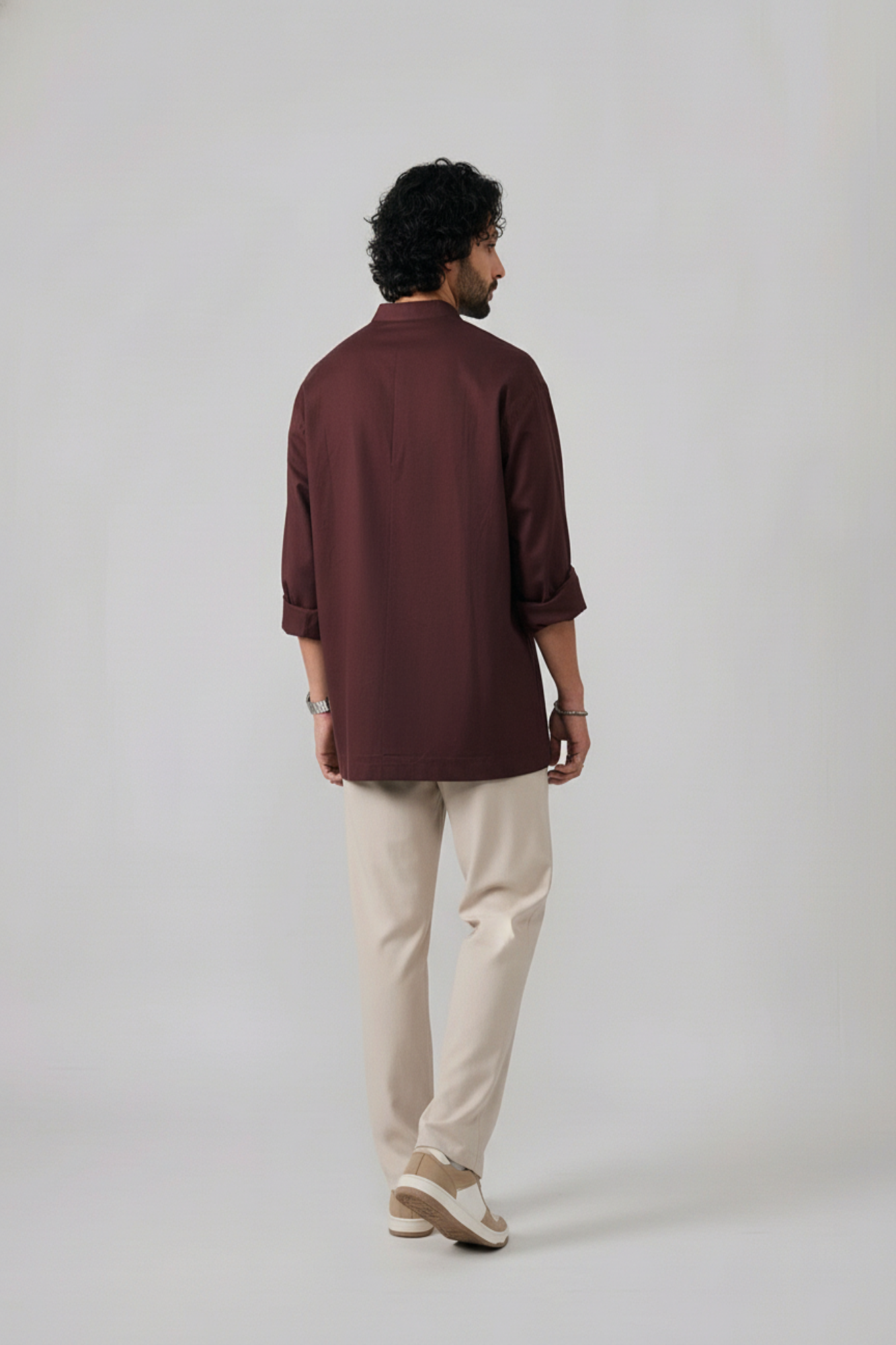 Brick Mandarin Shirt