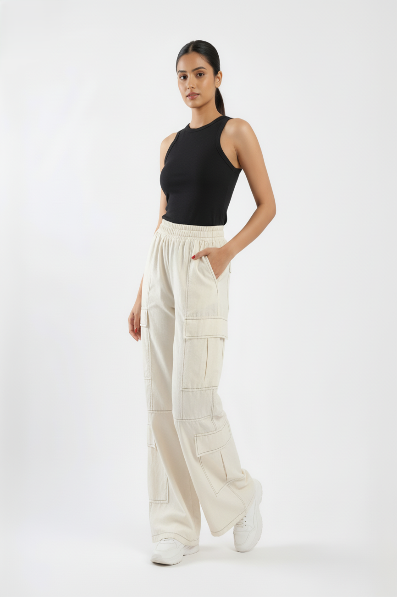 Ecru Topstitch Cargo