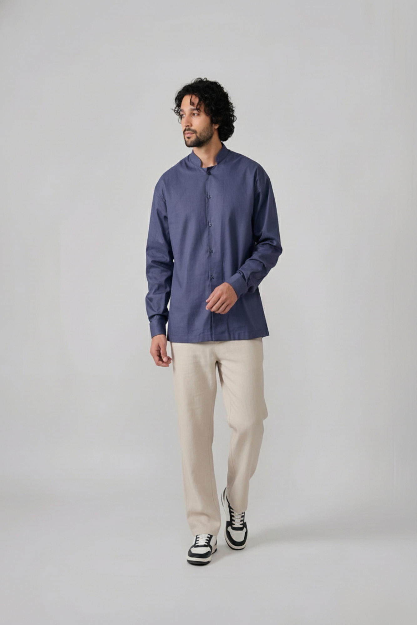 Grey Mandarin Shirt