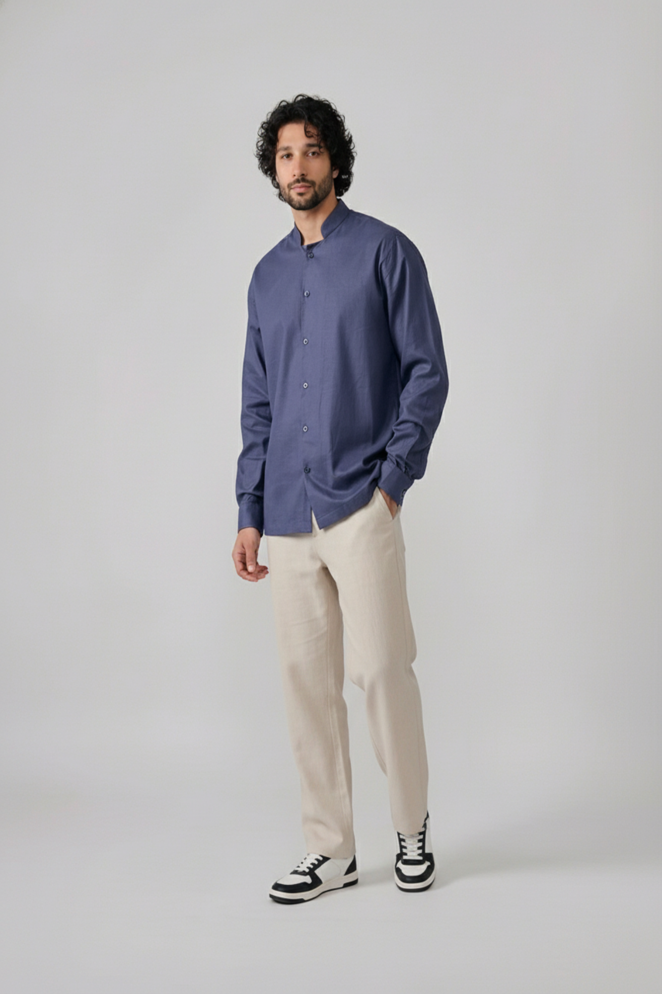 Grey Mandarin Shirt