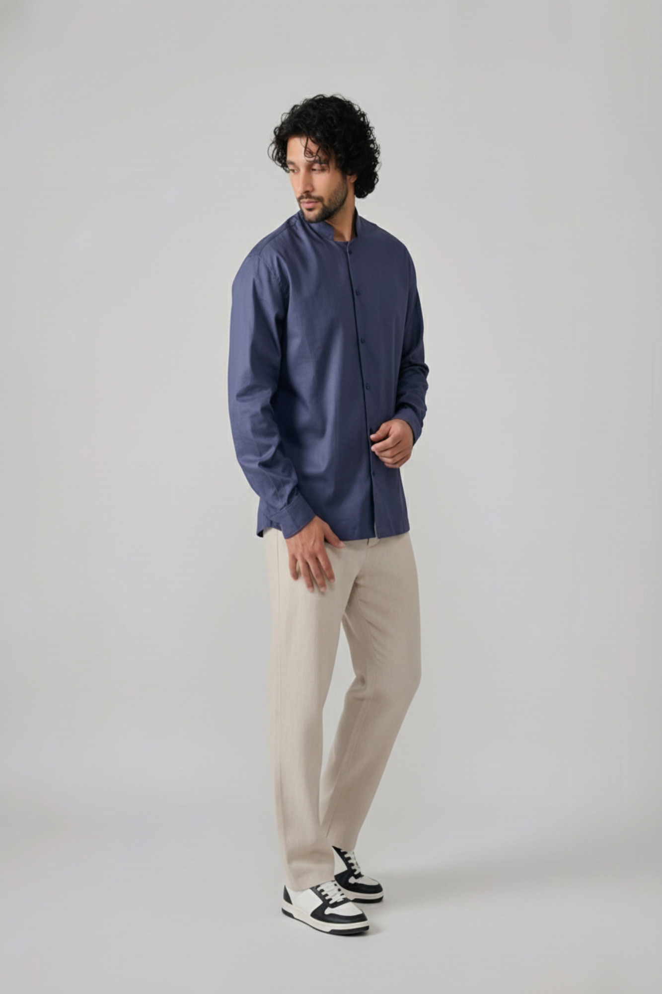 Grey Mandarin Shirt