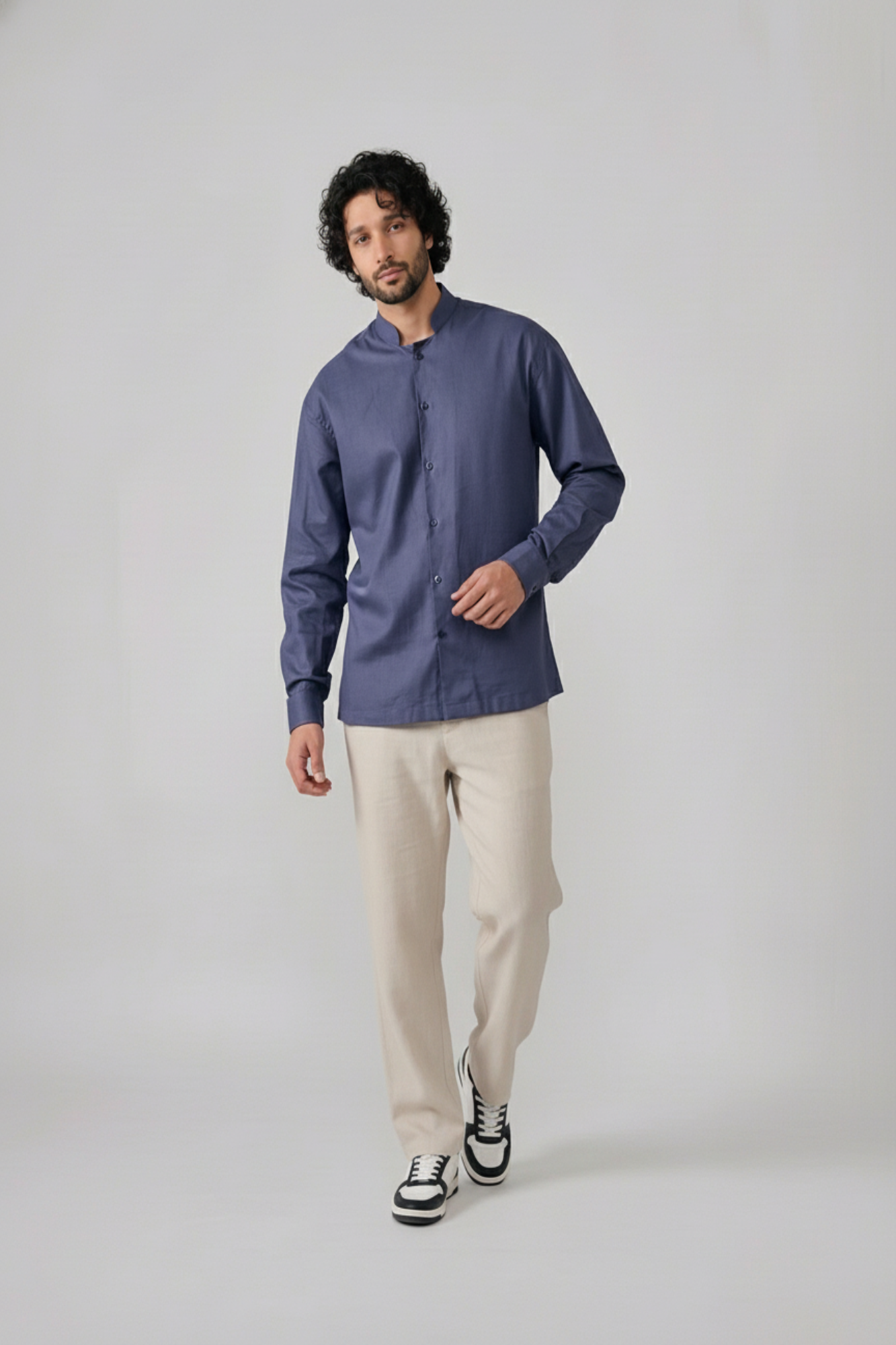 Grey Mandarin Shirt